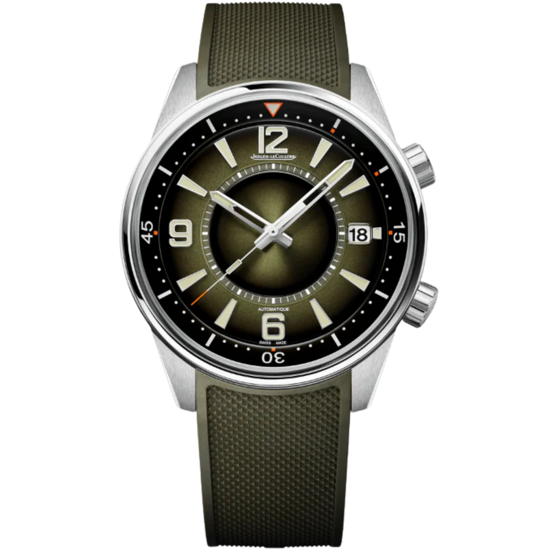 POLARIS DATE 42 MM STAINLESS STEEL WITH GREEN SUNBURST DIAL - Jaeger-LeCoultre