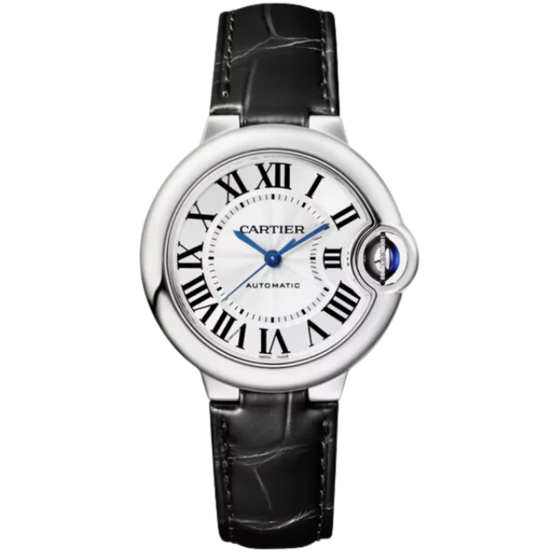 BALLON BLEU DE CARTIER 33 MM STAINLESS STEEL WITH SILVER GUILLOCHE OPALINE DIAL - Cartier