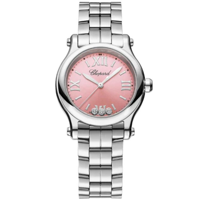 HAPPY SPORT 30 MM LUCENT STEEL™ WITH PINK DIAL - Chopard