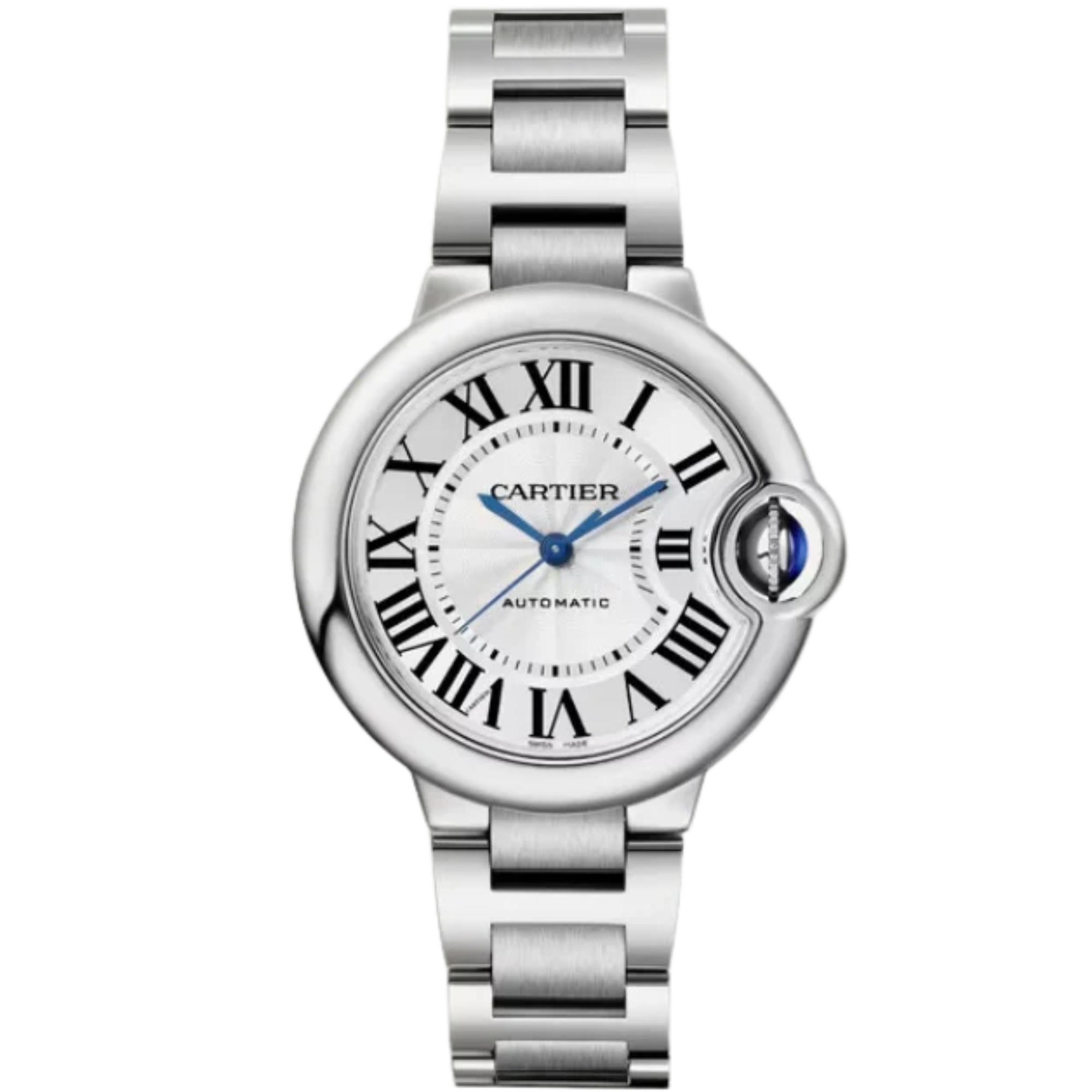 BALLON BLEU DE CARTIER 33 MM STAINLESS STEEL WITH GUILLOCHE SILVER DIAL - Cartier