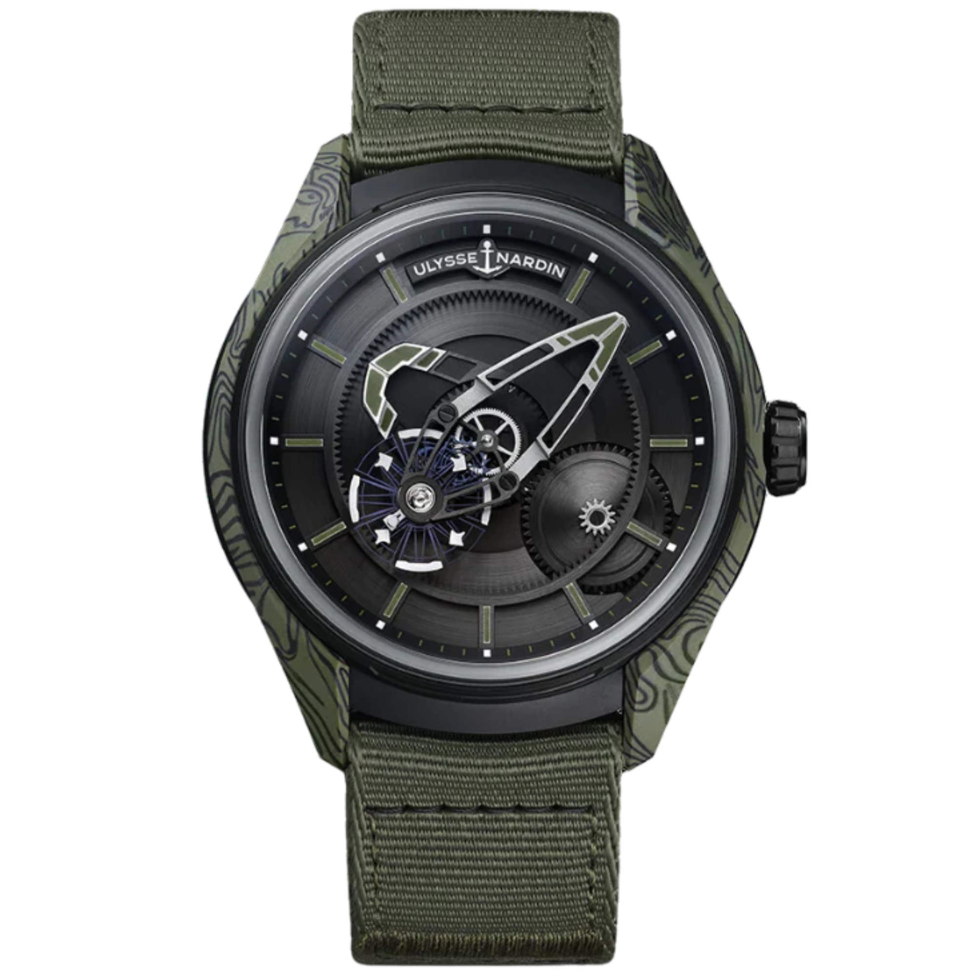 FREAK X OPS 43 MM KHAKI GREEN CARBON WITH BLACK DIAL - Ulysse Nardin