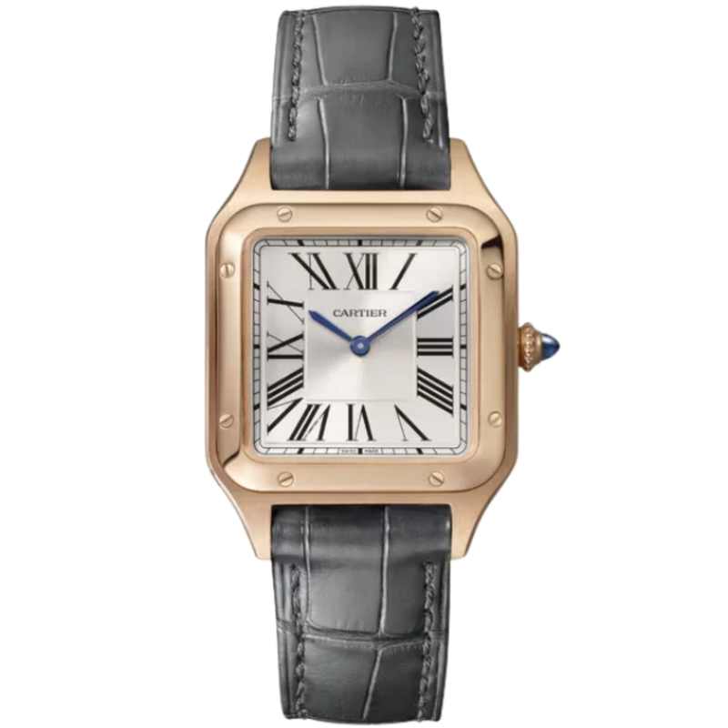 SANTOS 38 MM DUMONT SILVER 18K ROSE GOLD - Cartier