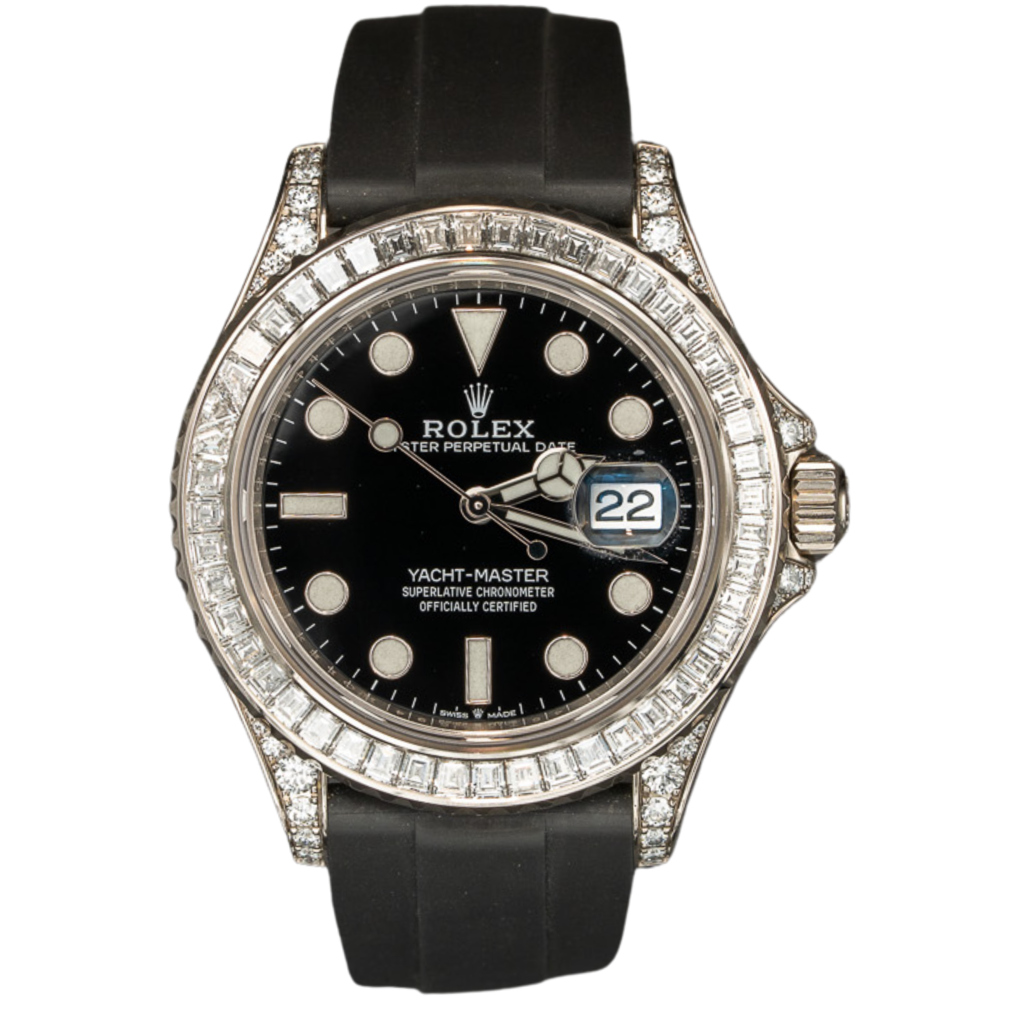 Rolex Yachtmaster Ref. 226679TBR White Gold Black Dial with Baguette Bezel/Diamond Lugs - Rolex