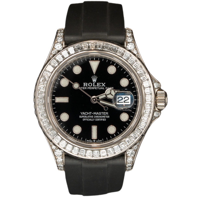 Rolex Yachtmaster Ref. 226679TBR White Gold Black Dial with Baguette Bezel/Diamond Lugs - Rolex