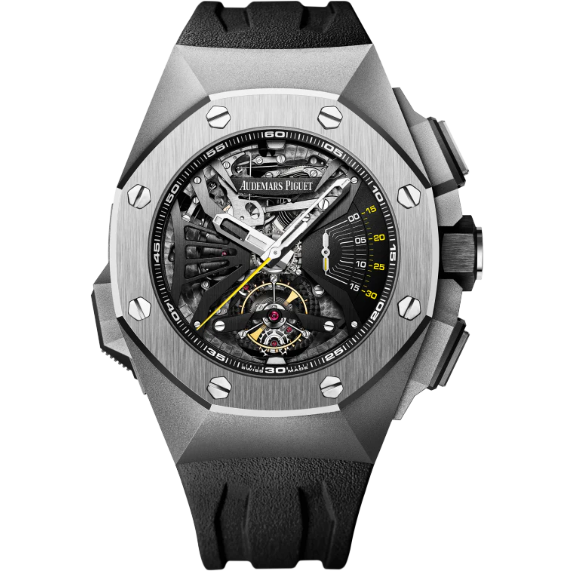 Royal Oak Concept 44mm Supersonnerie Black Dial with Black Rubber Strap Titanium Case - Audemars Piguet