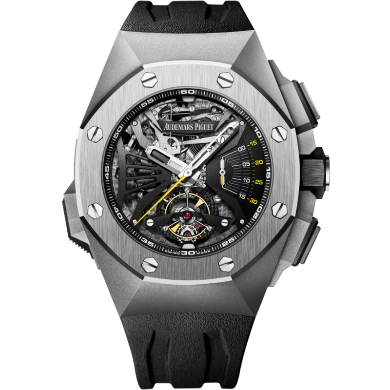 Royal Oak Concept 44mm Supersonnerie Black Dial with Black Rubber Strap Titanium Case - Audemars Piguet
