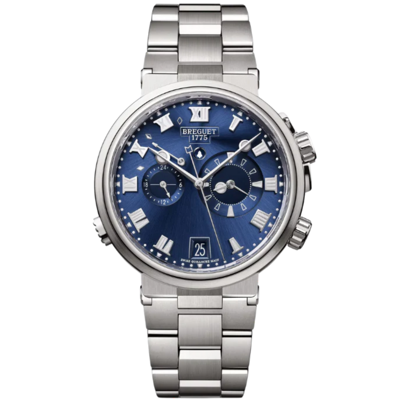 MARINE ALARME MUSICALE 5547 40 MM TITANIUM WITH SUNBURST BLUE DIAL - Breguet