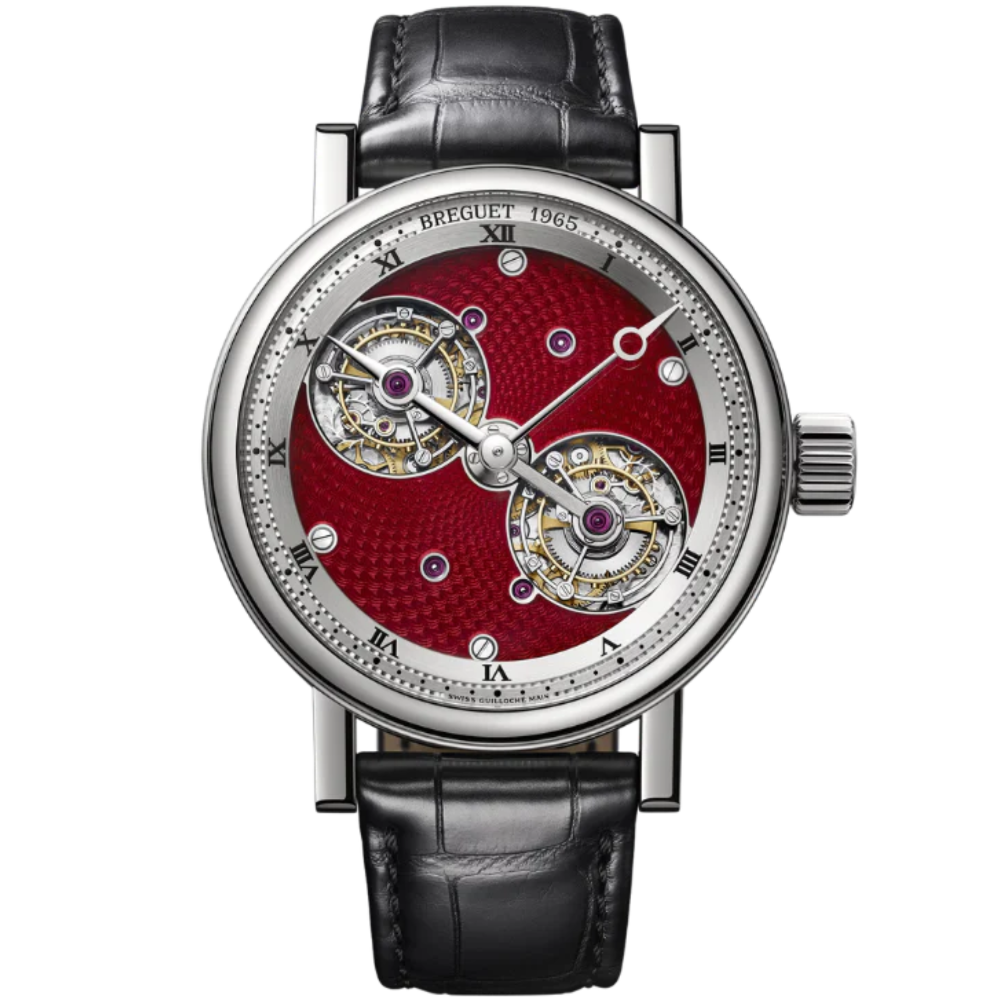 DOUBLE TOURBILLON 5347 44 MM PLATINUM WITH RED ENAMEL COATING DIAL - Breguet