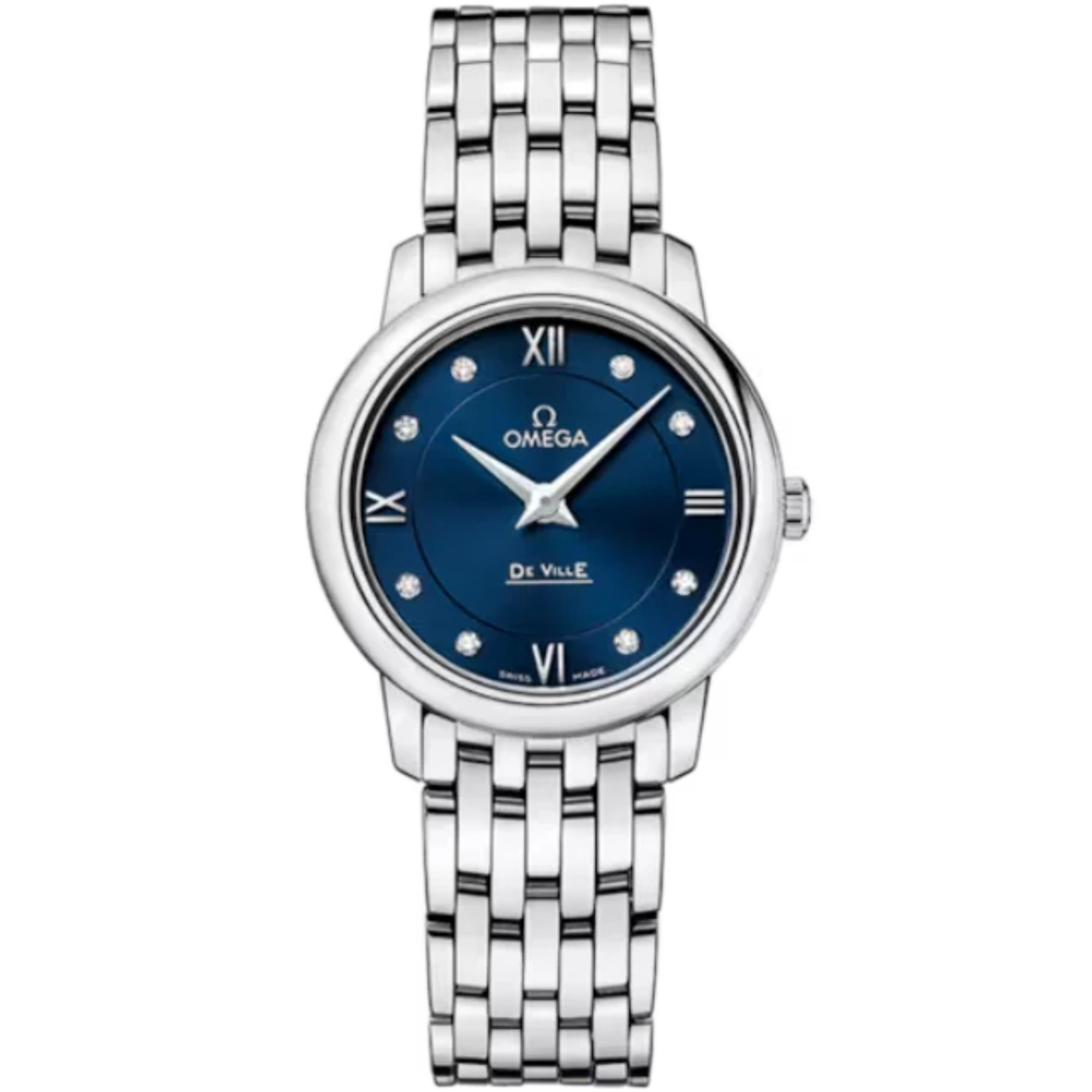DE VILLE PRESTIGE 27 MM STAINLESS STEEL WITH BLUE DIAL - Omega