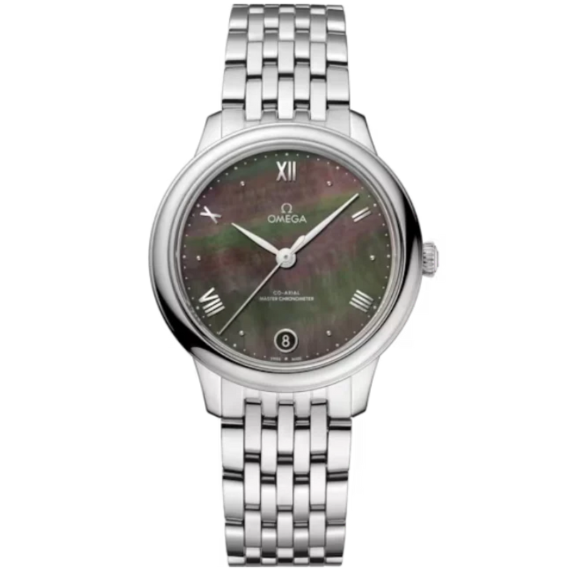 DE VILLE PRESTIGE 34 MM STAINLESS STEEL WITH GREY MOTHER OF PEARL DIAL - Omega