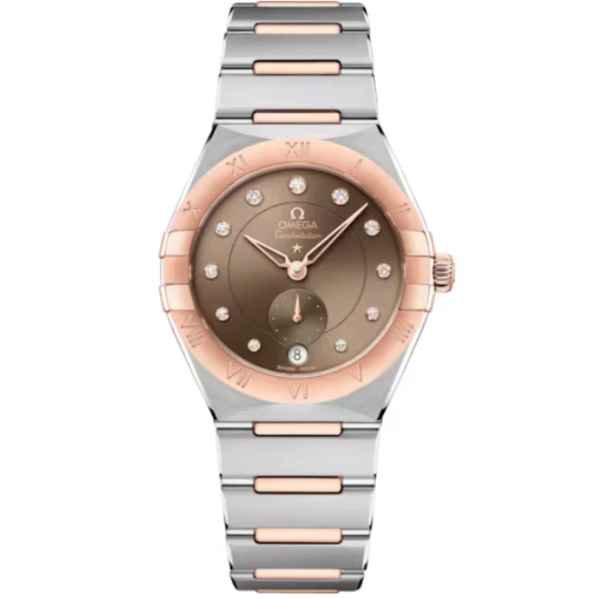 CONSTELLATION 34 MM STAINLESS STEEL - SEDNA™ GOLD WITH BROWN DIAL - Omega