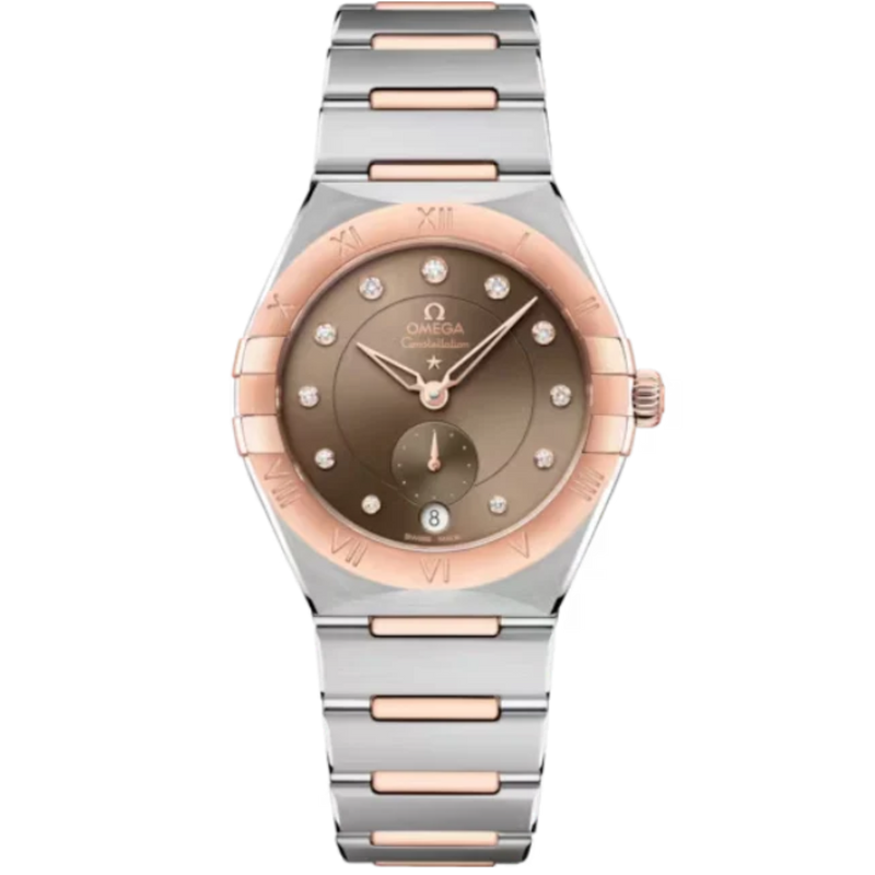 CONSTELLATION 34 MM STAINLESS STEEL - SEDNA™ GOLD WITH BROWN DIAL - Omega