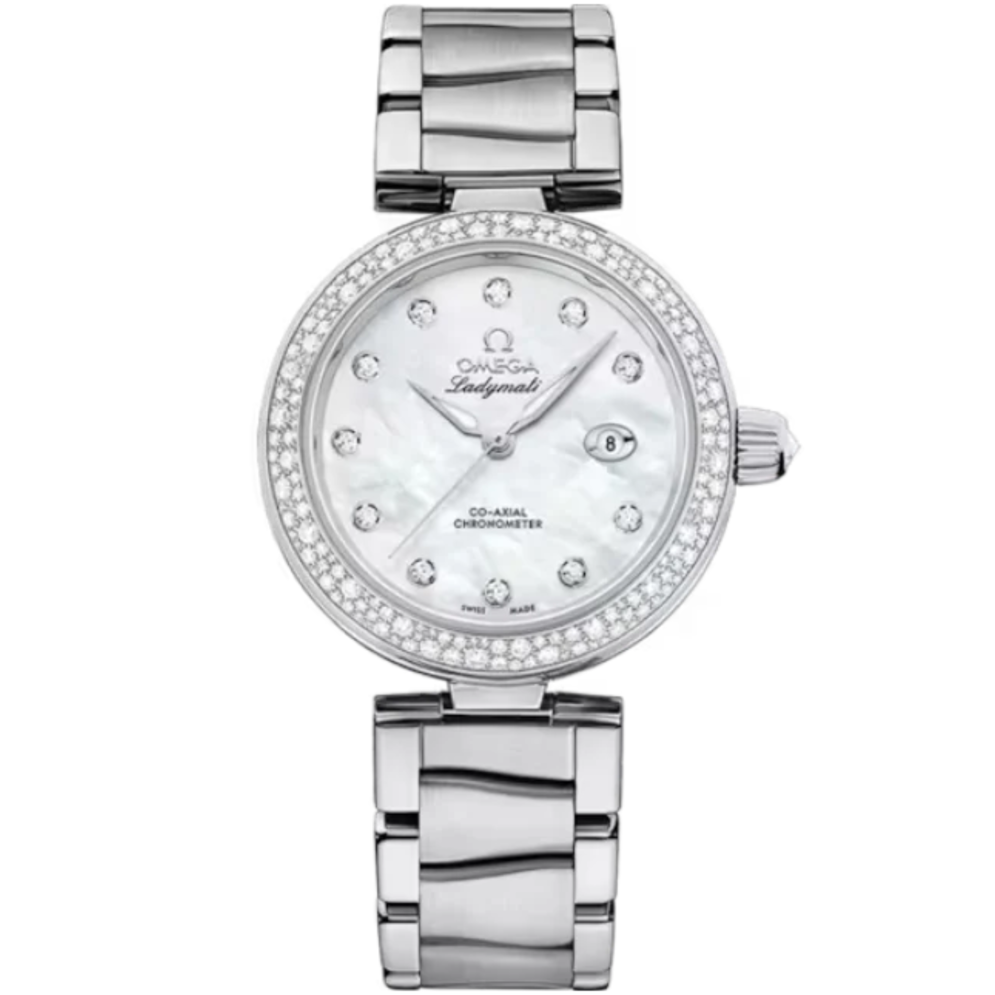DE VILLE LADYMATIC 34 MM STAINLESS STEEL WITH MOTHER OF PEARL DIAL - Omega