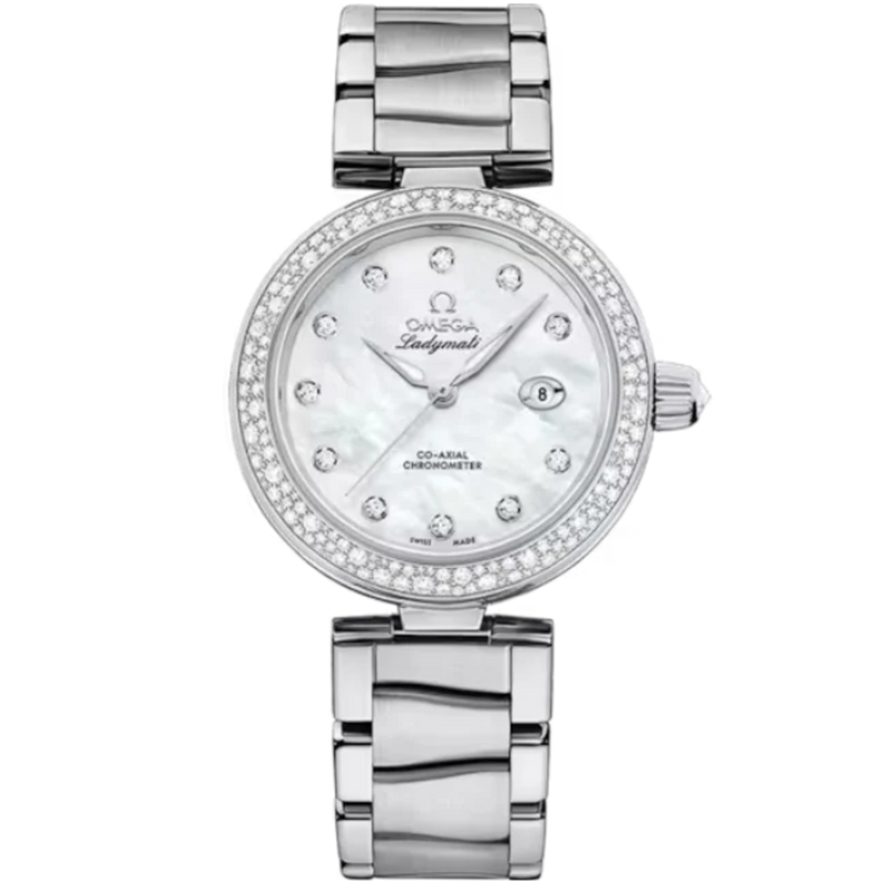 DE VILLE LADYMATIC 34 MM STAINLESS STEEL WITH MOTHER OF PEARL DIAL - Omega