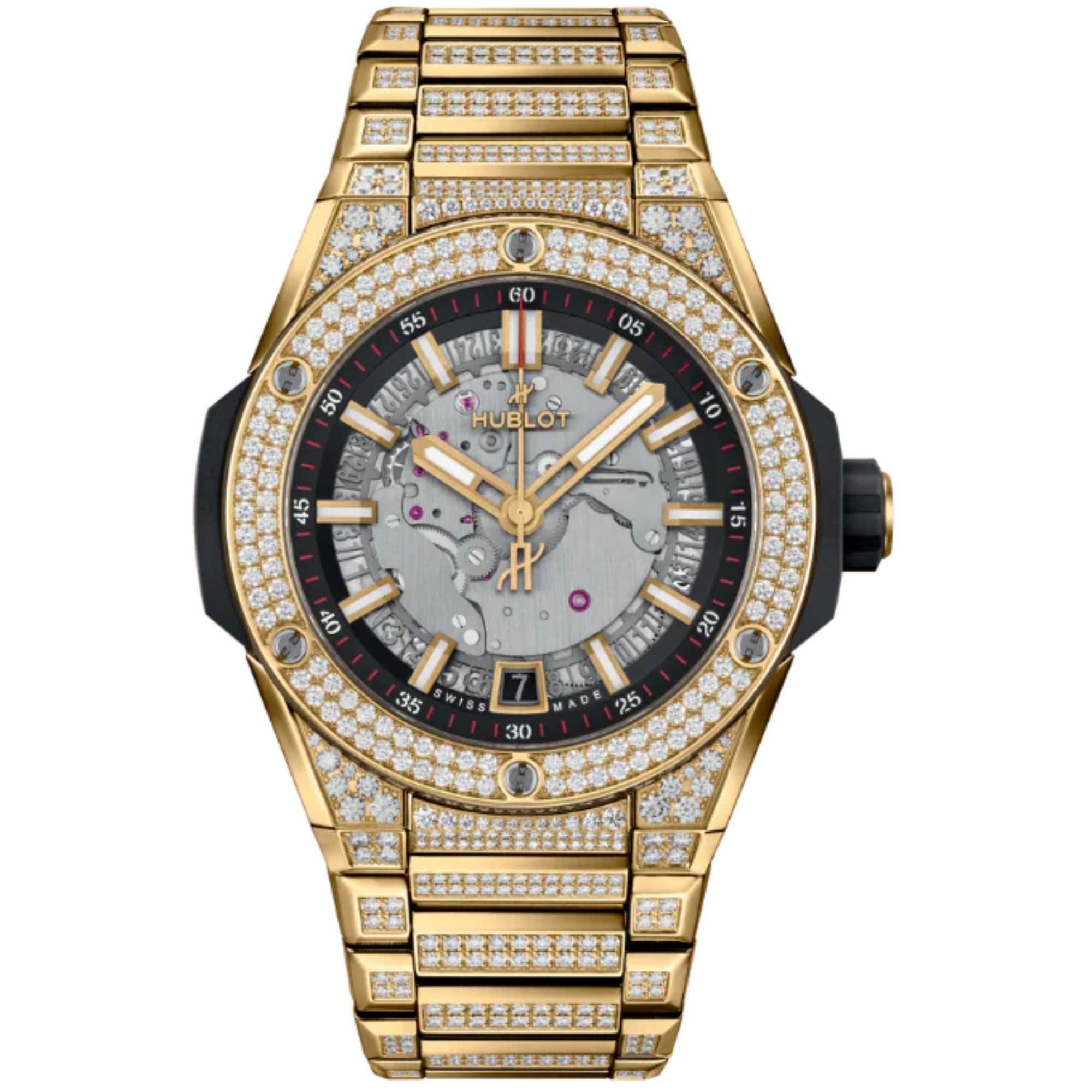 Big Bang 40mm INTEGRATED TIME ONLY YELLOW GOLD PAVÉ - Hublot