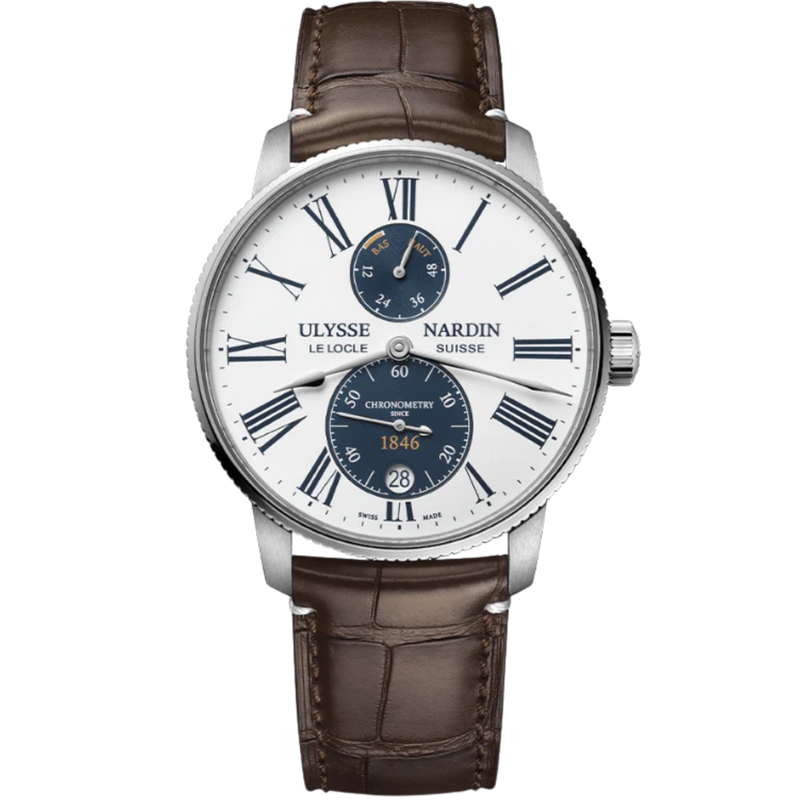 MARINE TORPILLEUR PANDA 42 MM STAINLESS STEEL WITH WHITE DIAL - Ulysse Nardin