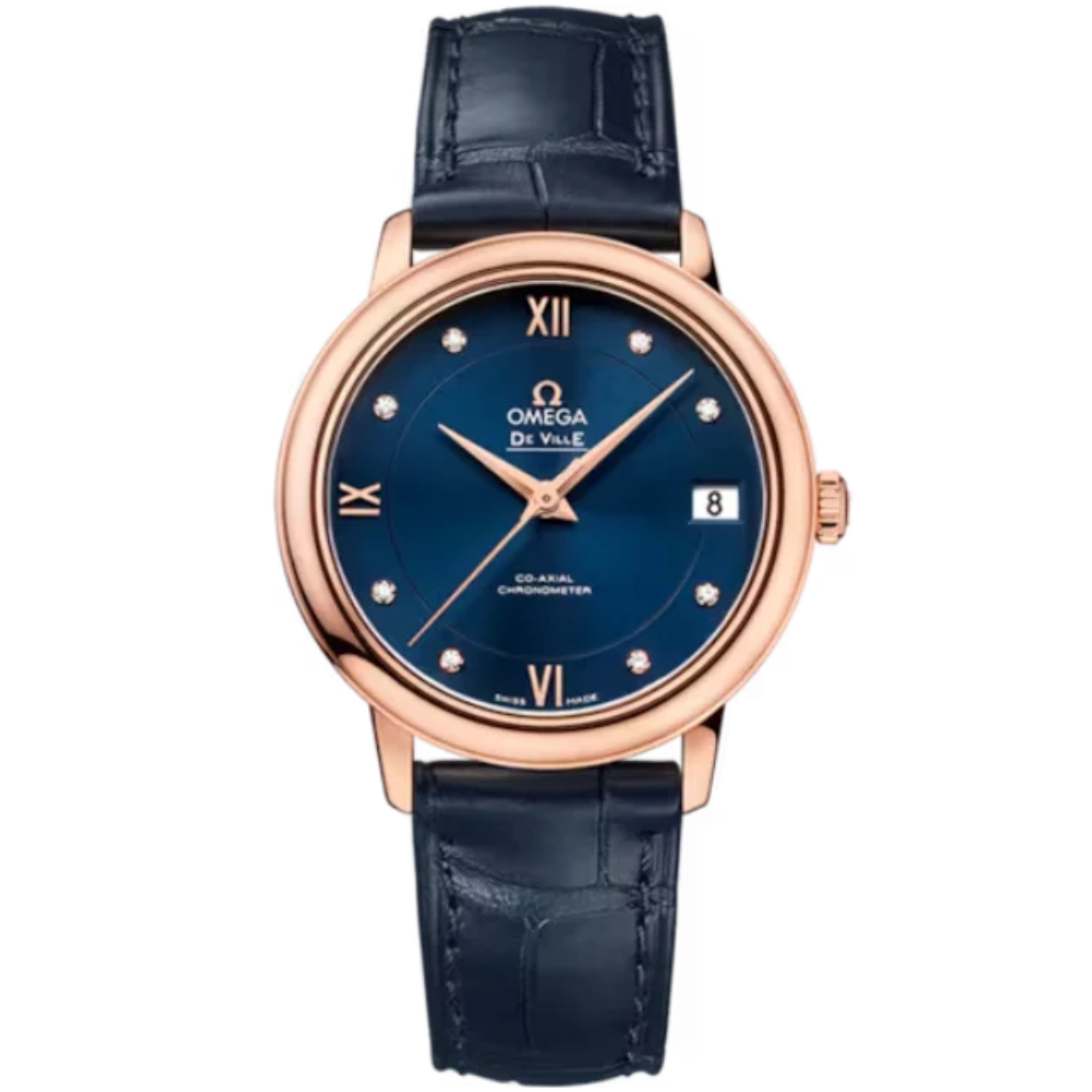 DE VILLE PRESTIGE 33 MM RED GOLD WITH BLUE DIAL - Omega