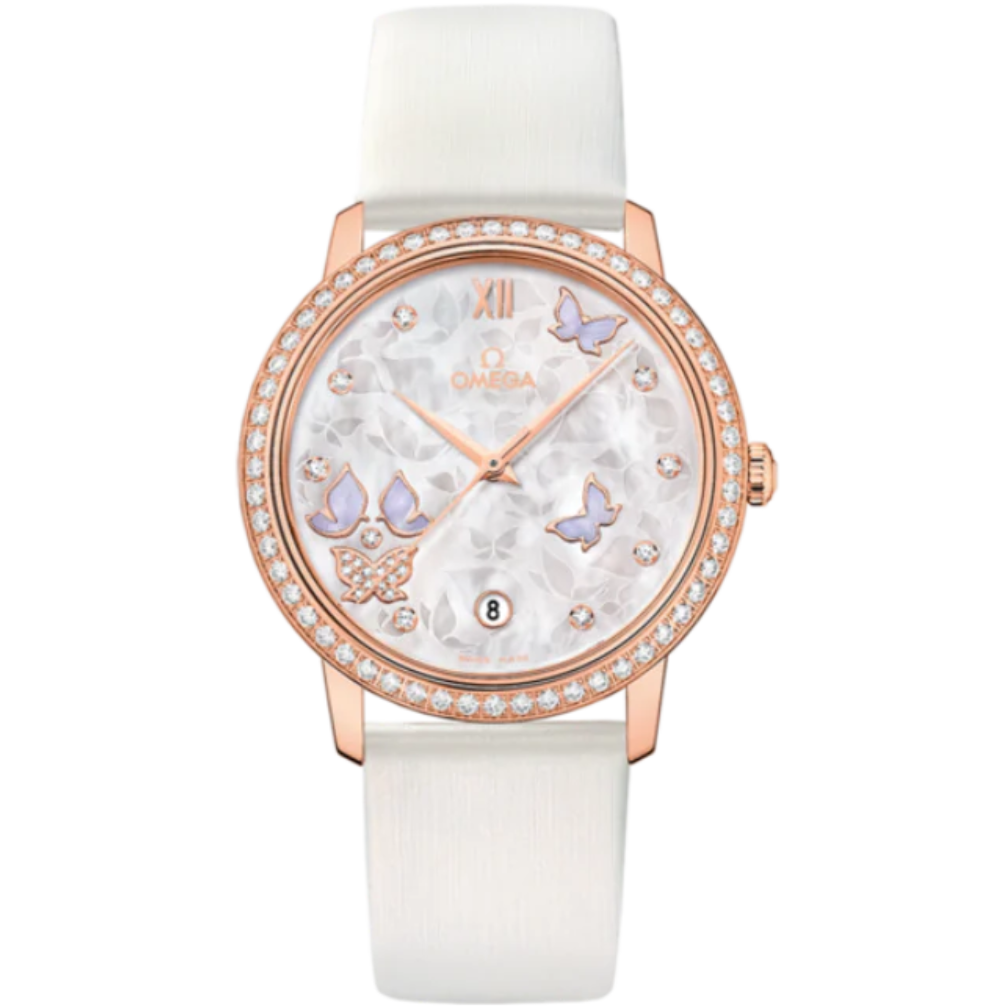 DE VILLE PRESTIGE BUTTERFLY 37 MM RED GOLD WITH MOTHER OF PEARL DIAL - Omega