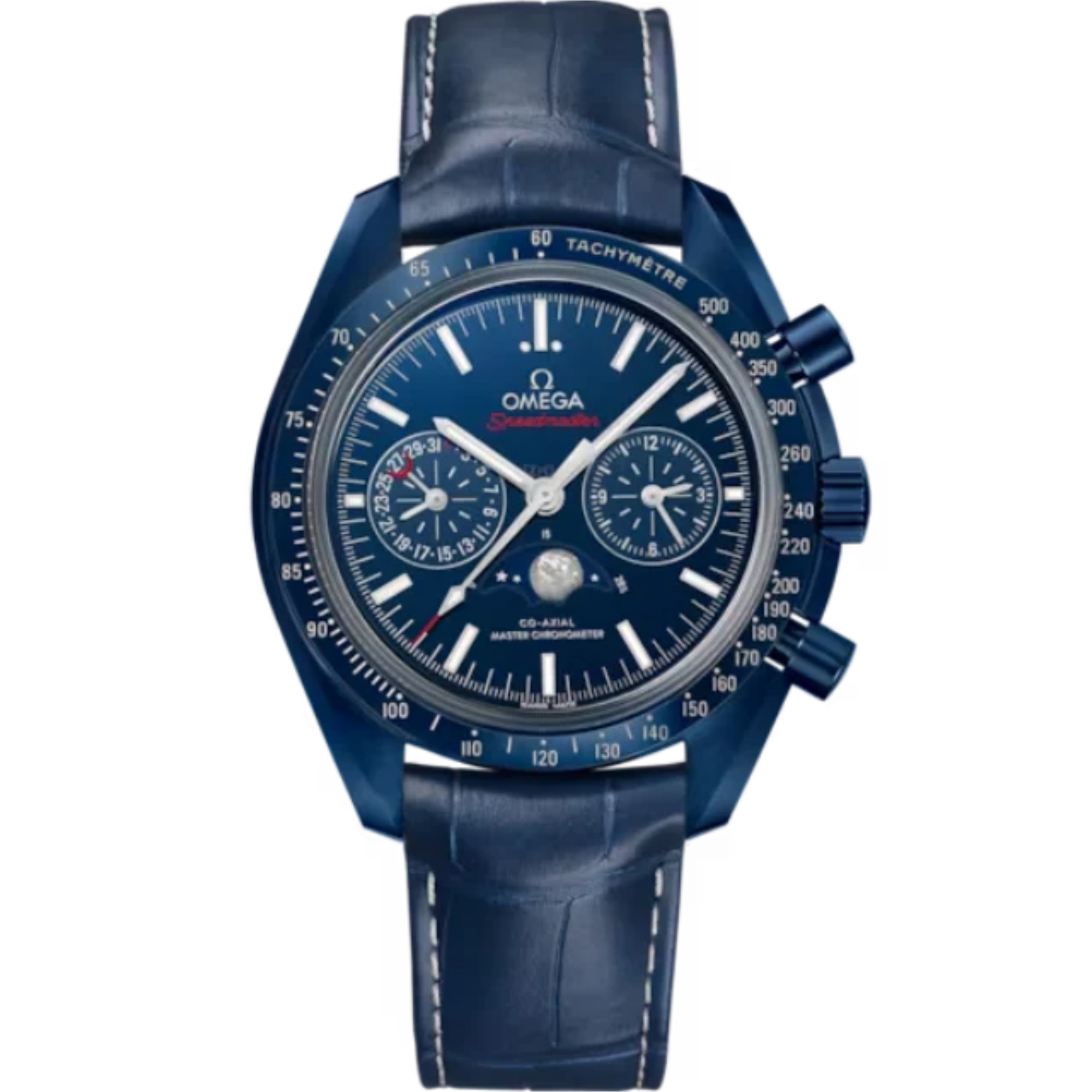 SPEEDMASTER MOONPHASE BLUE SIDE OF THE MOON 44 MM BLUE CERAMIC WITH BLUE DIAL - Omega