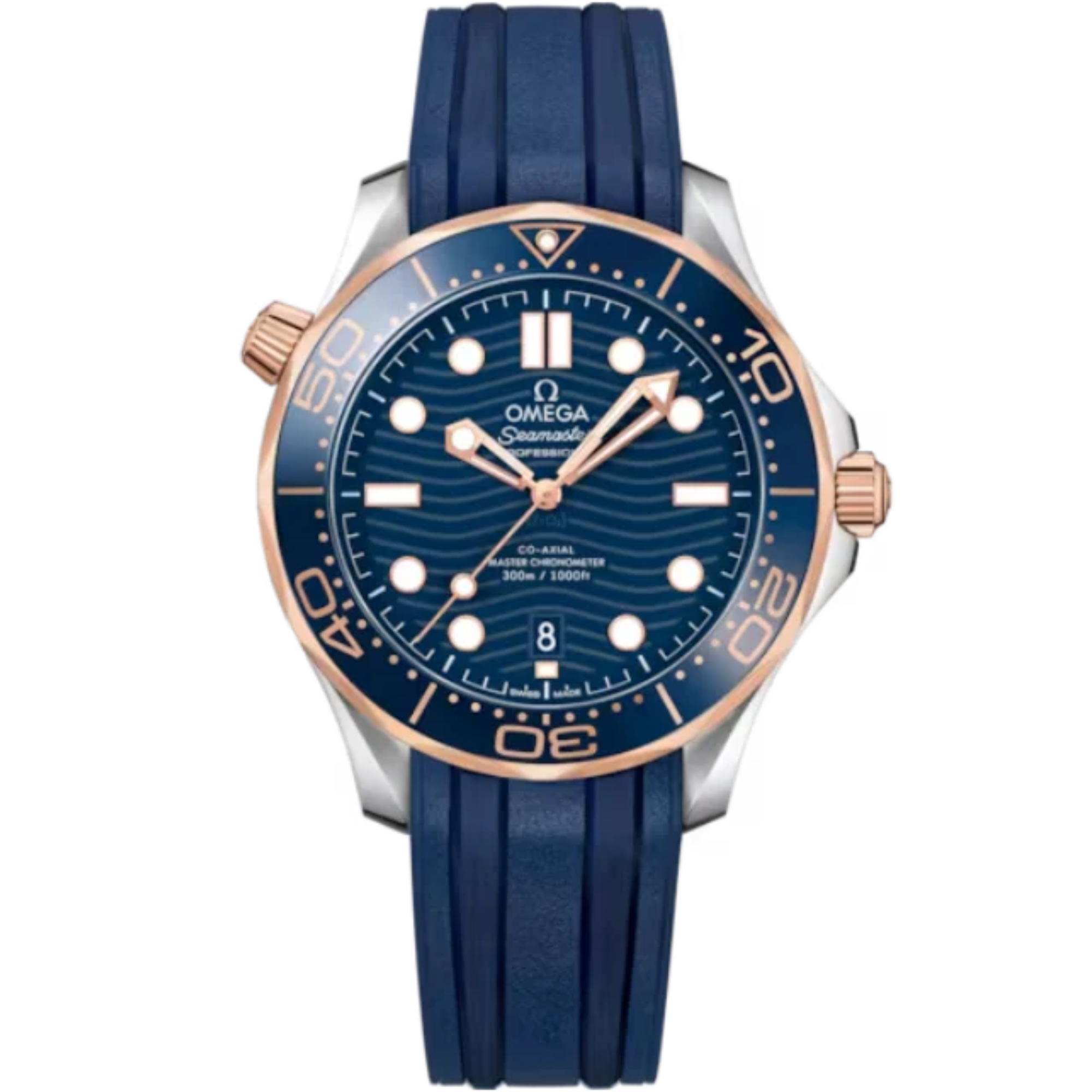 SEAMASTER DIVER 300M 42 MM STAINLESS STEEL - SEDNA™ GOLD WITH BLUE DIAL - Omega