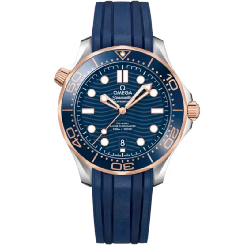 SEAMASTER DIVER 300M 42 MM STAINLESS STEEL - SEDNA™ GOLD WITH BLUE DIAL - Omega