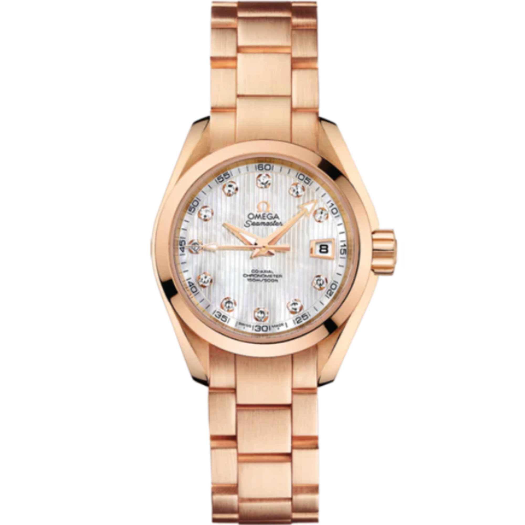 SEAMASTER AQUA TERRA 150M 30 MM RED GOLD WITH MOTHER OF PEARL DIAL - Omega