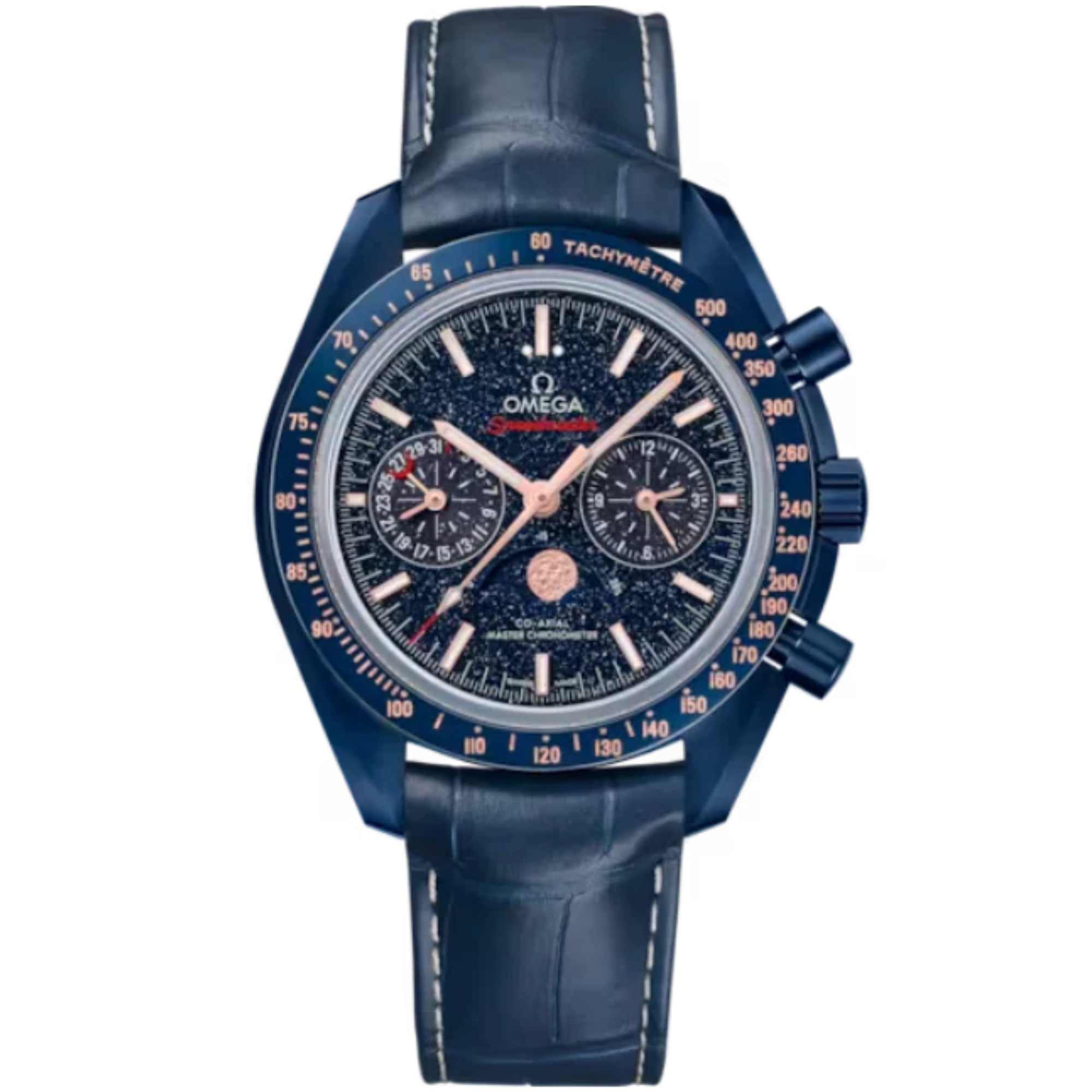 SPEEDMASTER MOONPHASE BLUE SIDE OF THE MOON 44 MM BLUE CERAMIC WITH BLUE DIAL - Omega