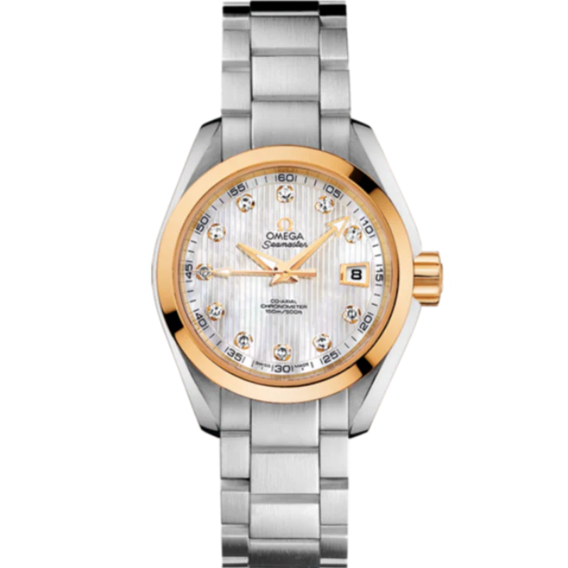 SEAMASTER AQUA TERRA 150M 30 MM STAINLESS STEEL - YELLOW GOLD WITH MOTHER OF PEARL DIAL - Omega