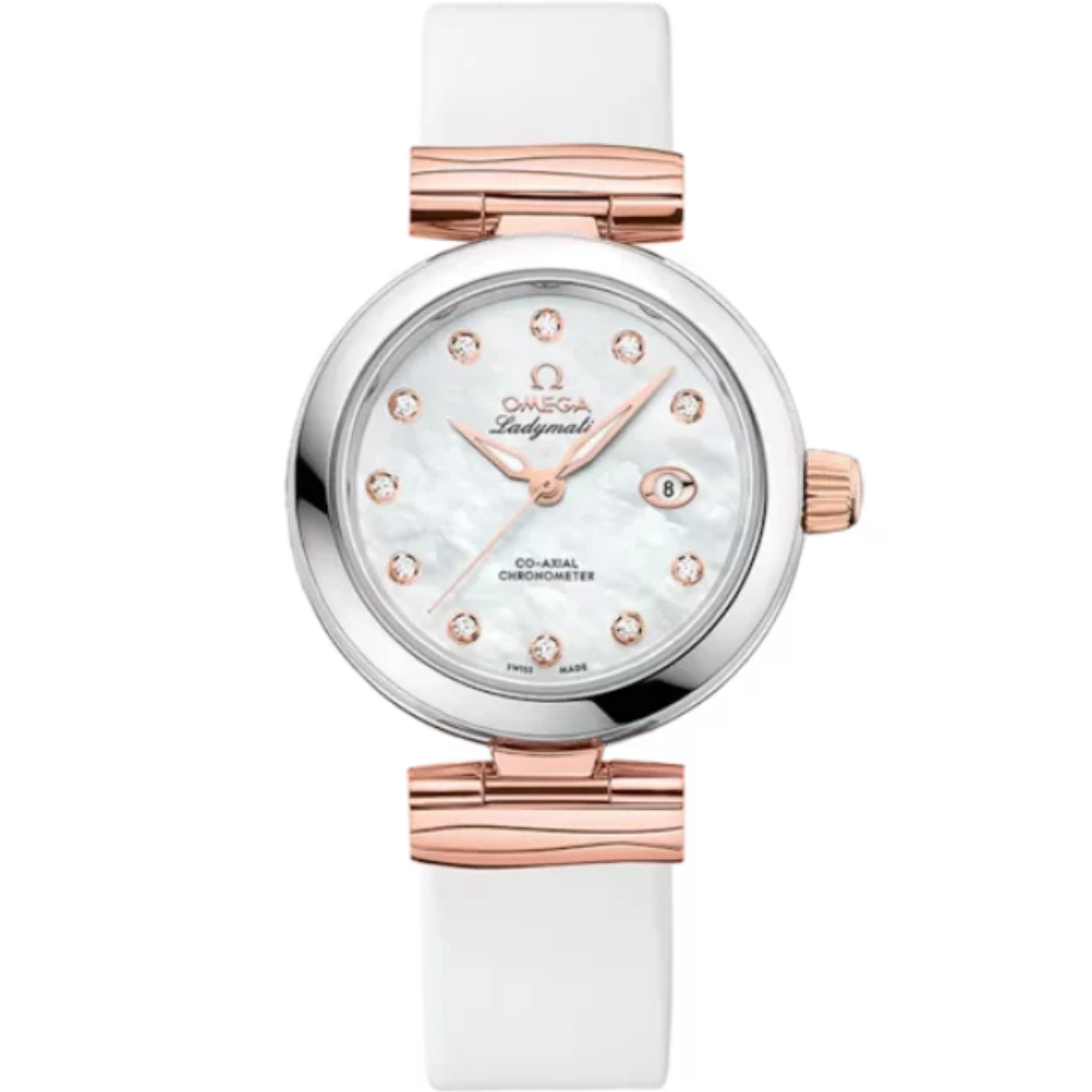 DE VILLE LADYMATIC 34 MM STAINLESS STEEL - SEDNA™ GOLD WITH MOTHER OF PEARL DIAL - Omega