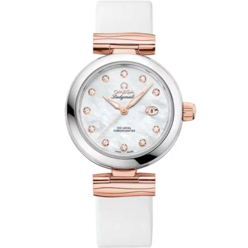 DE VILLE LADYMATIC 34 MM STAINLESS STEEL - SEDNA™ GOLD WITH MOTHER OF PEARL DIAL - Omega