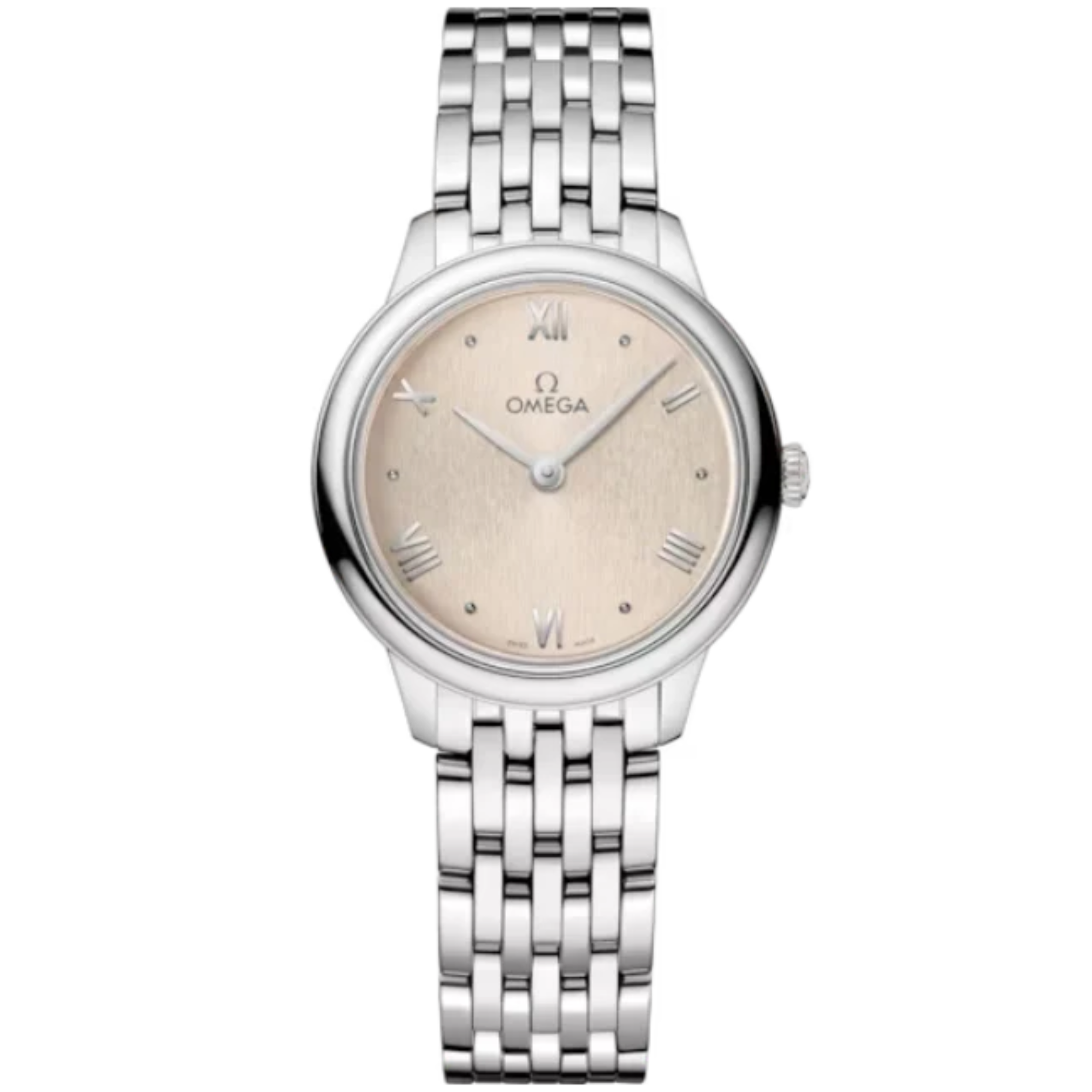 DE VILLE PRESTIGE 27 MM STAINLESS STEEL WITH LINEN DIAL - Omega