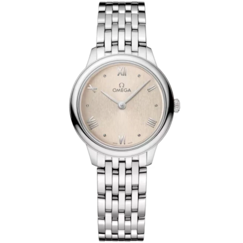 DE VILLE PRESTIGE 27 MM STAINLESS STEEL WITH LINEN DIAL - Omega