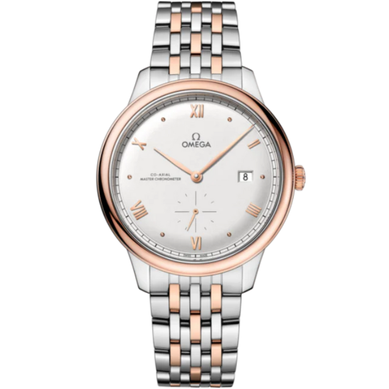 DE VILLE PRESTIGE 41 MM STAINLESS STEEL - SEDNA™ GOLD WITH SILVER DIAL - Omega