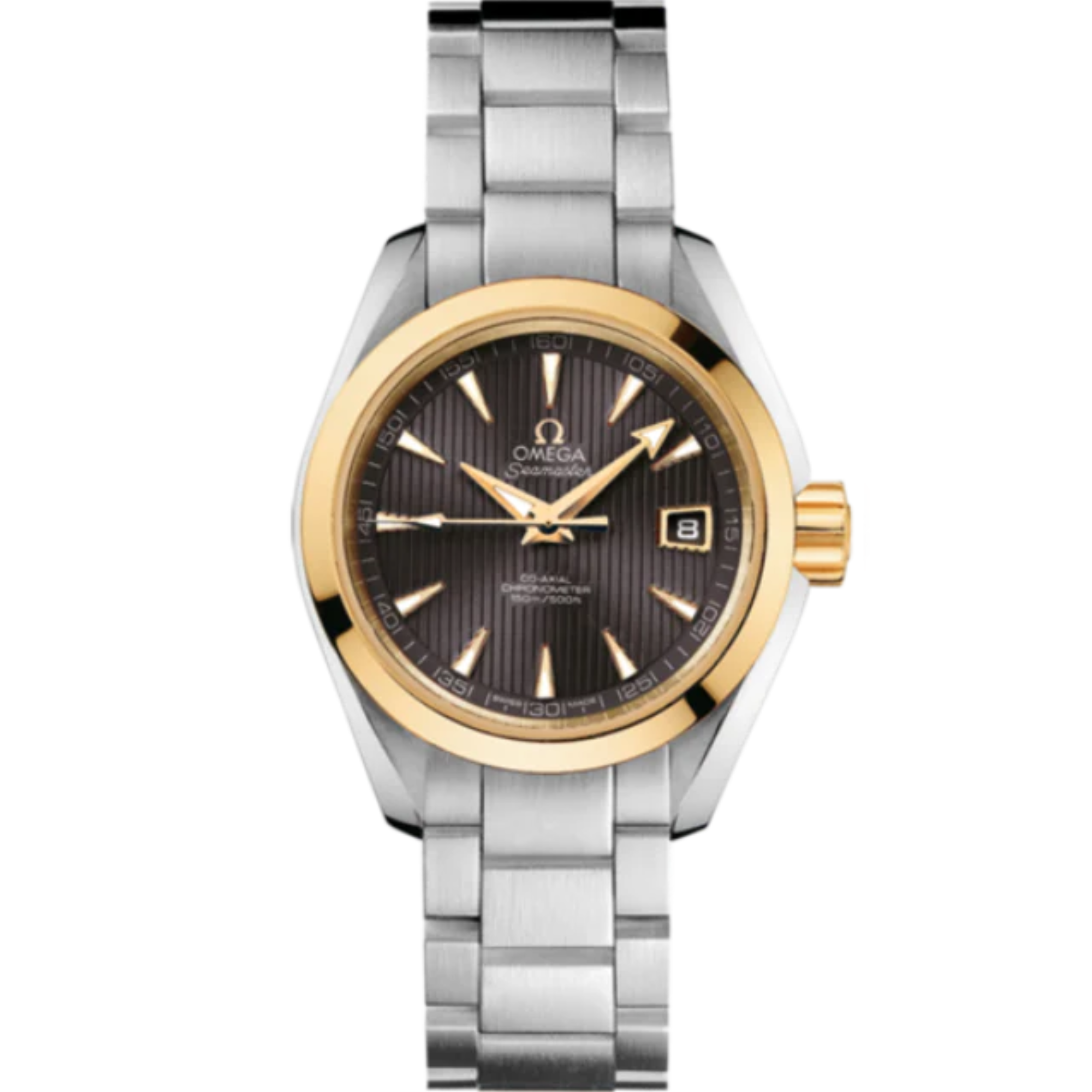 SEAMASTER AQUA TERRA 150M 30 MM STAINLESS STEEL - YELLOW GOLD WITH GREY DIAL - Omega