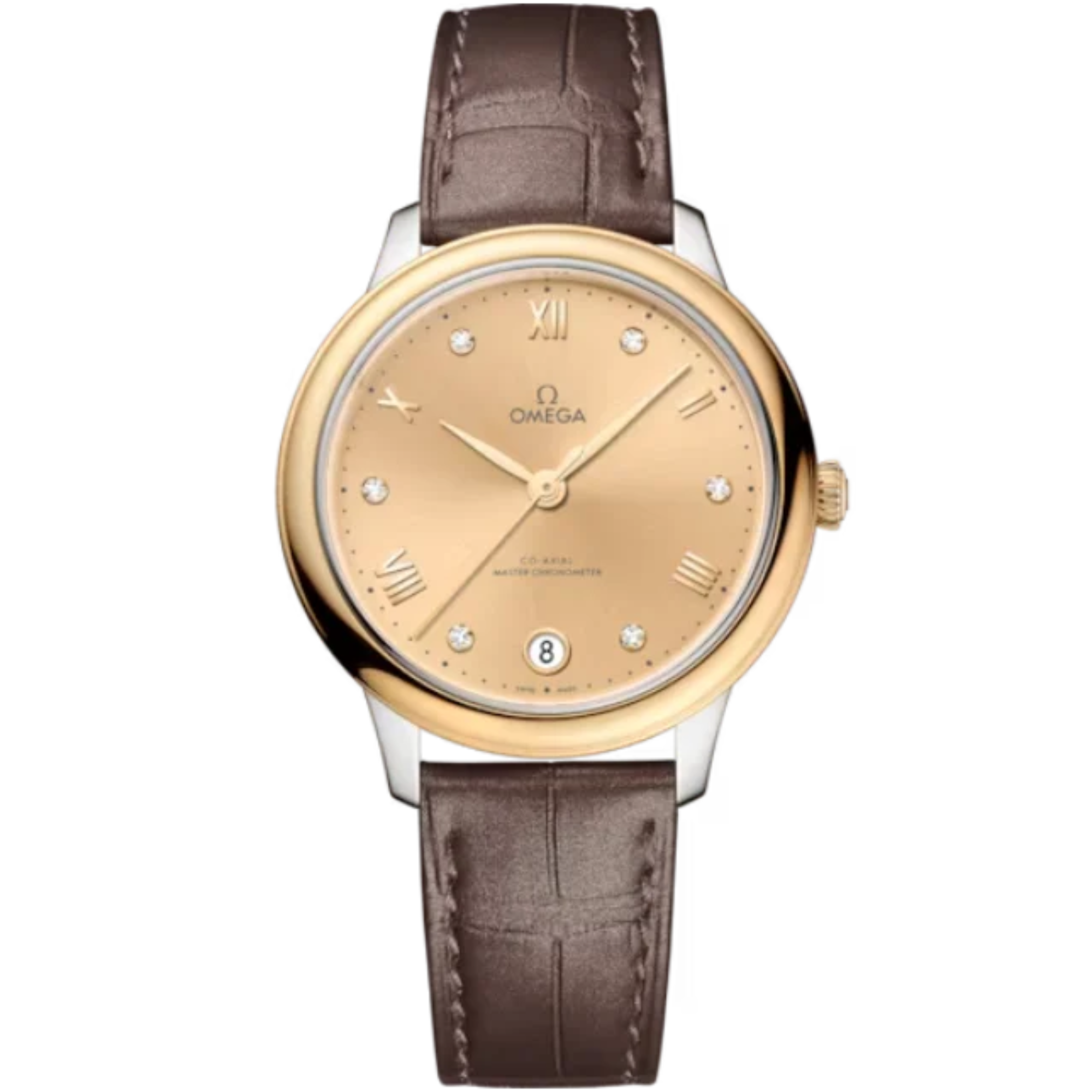 DE VILLE PRESTIGE 34 MM STAINLESS STEEL - YELLOW GOLD WITH YELLOW DIAL - Omega