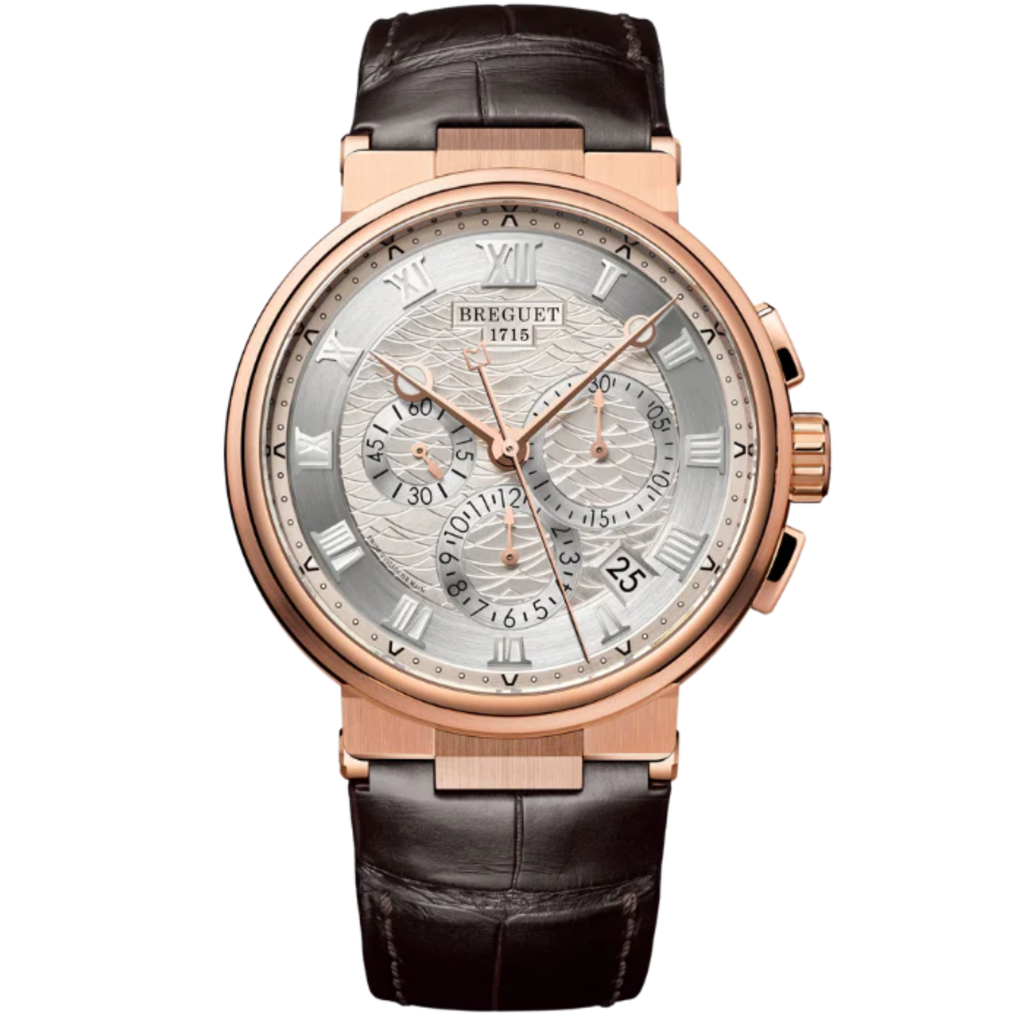 MARINE CHRONOGRAPHE 5527 42 ROSE GOLD WITH SILVER DIAL - Breguet