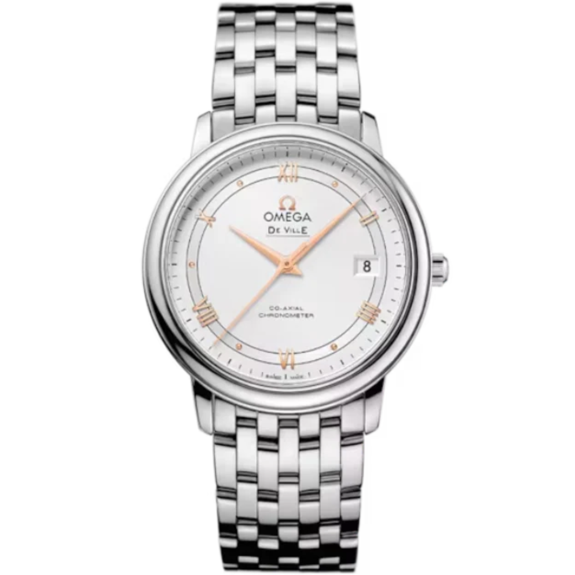 DE VILLE PRESTIGE 37 MM STAINLESS STEEL  WITH SILVER DIAL - Omega
