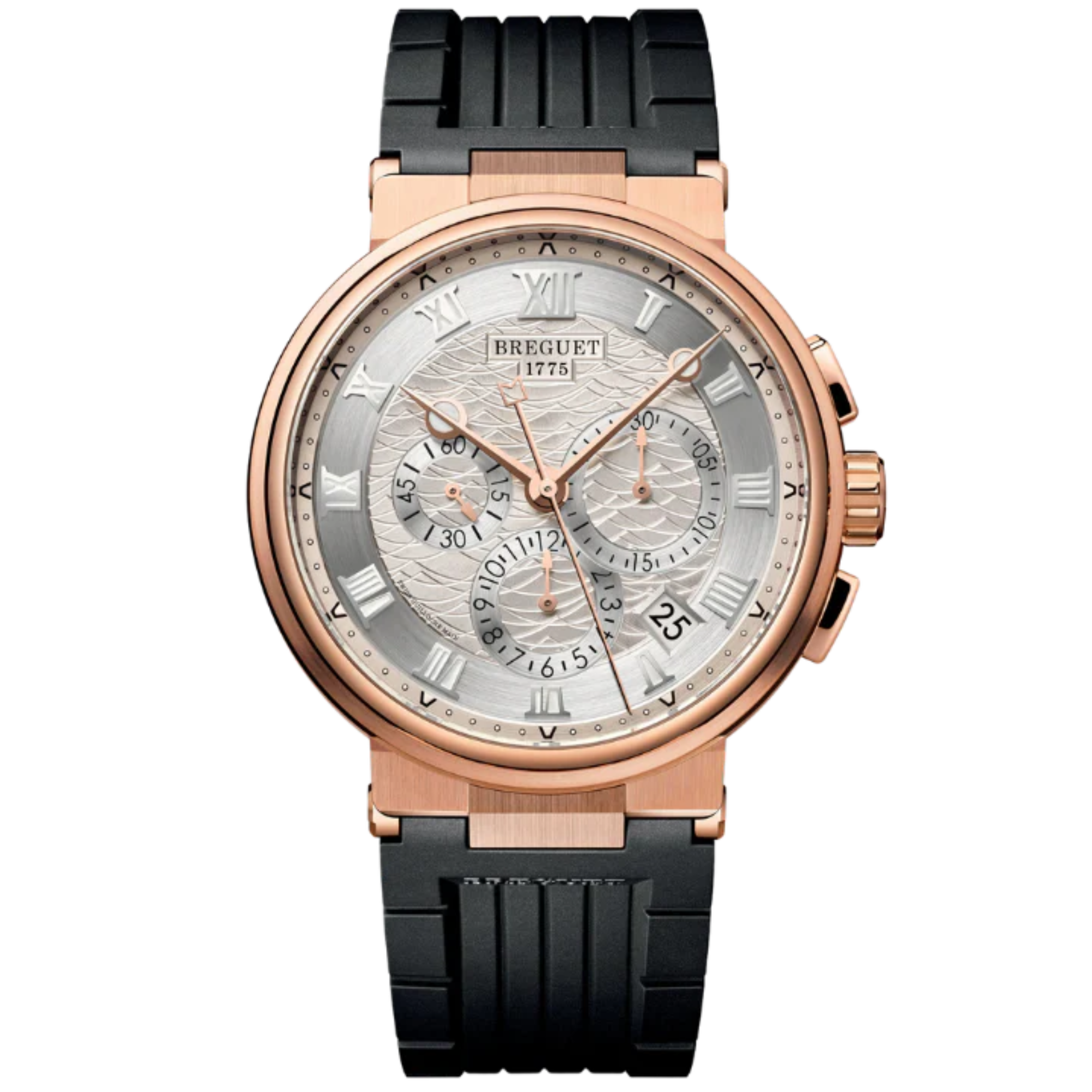 MARINE CHRONOGRAPHE 5527 42 ROSE GOLD WITH SILVER DIAL - Breguet