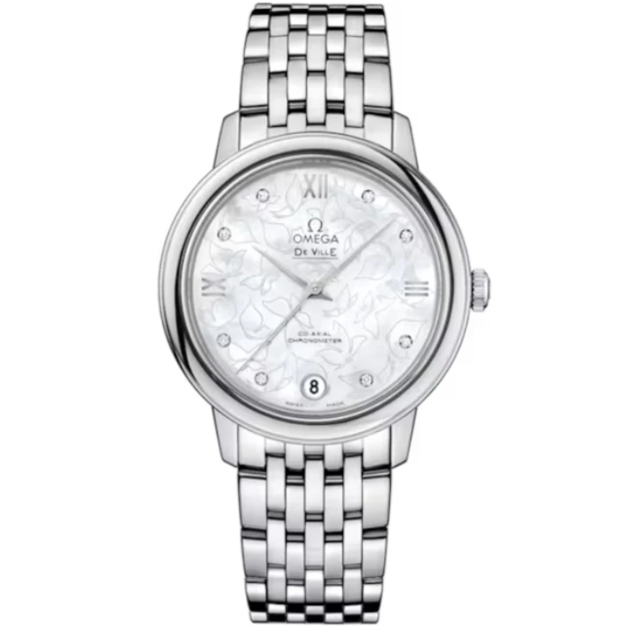 DE VILLE PRESTIGE BUTTERFLY 33 MM STAINLESS STEEL WITH MOTHER OF PEARL DIAL - Omega