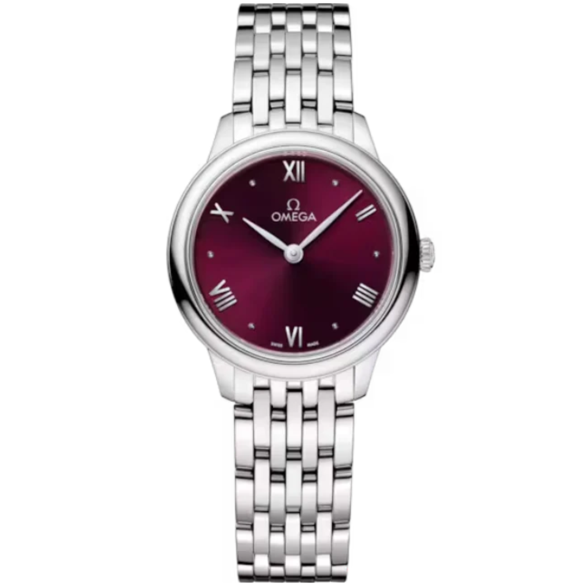 DE VILLE PRESTIGE 27 MM STAINLESS STEEL WITH RED DIAL - Omega