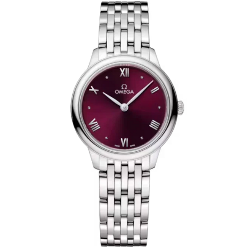 DE VILLE PRESTIGE 27 MM STAINLESS STEEL WITH RED DIAL - Omega