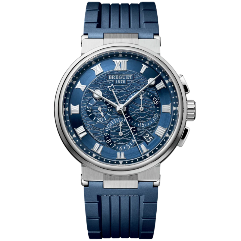 MARINE CHRONOGRAPHE 5527 42 WHITE GOLD WITH BLUE DIAL - Breguet