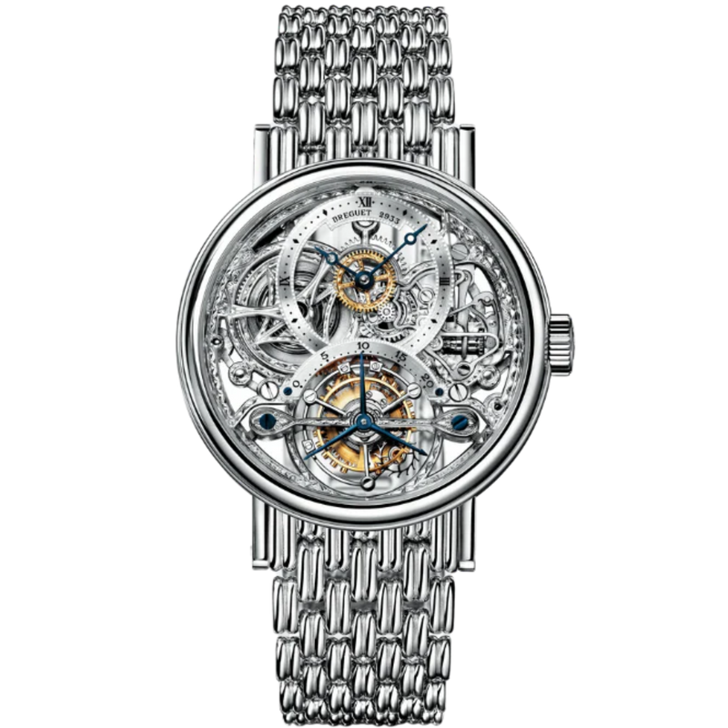 CLASSIQUE COMPLICATIONS 3355 35 MM PLATINUM WITH SILVER OPEN WORKED DIAL - Breguet
