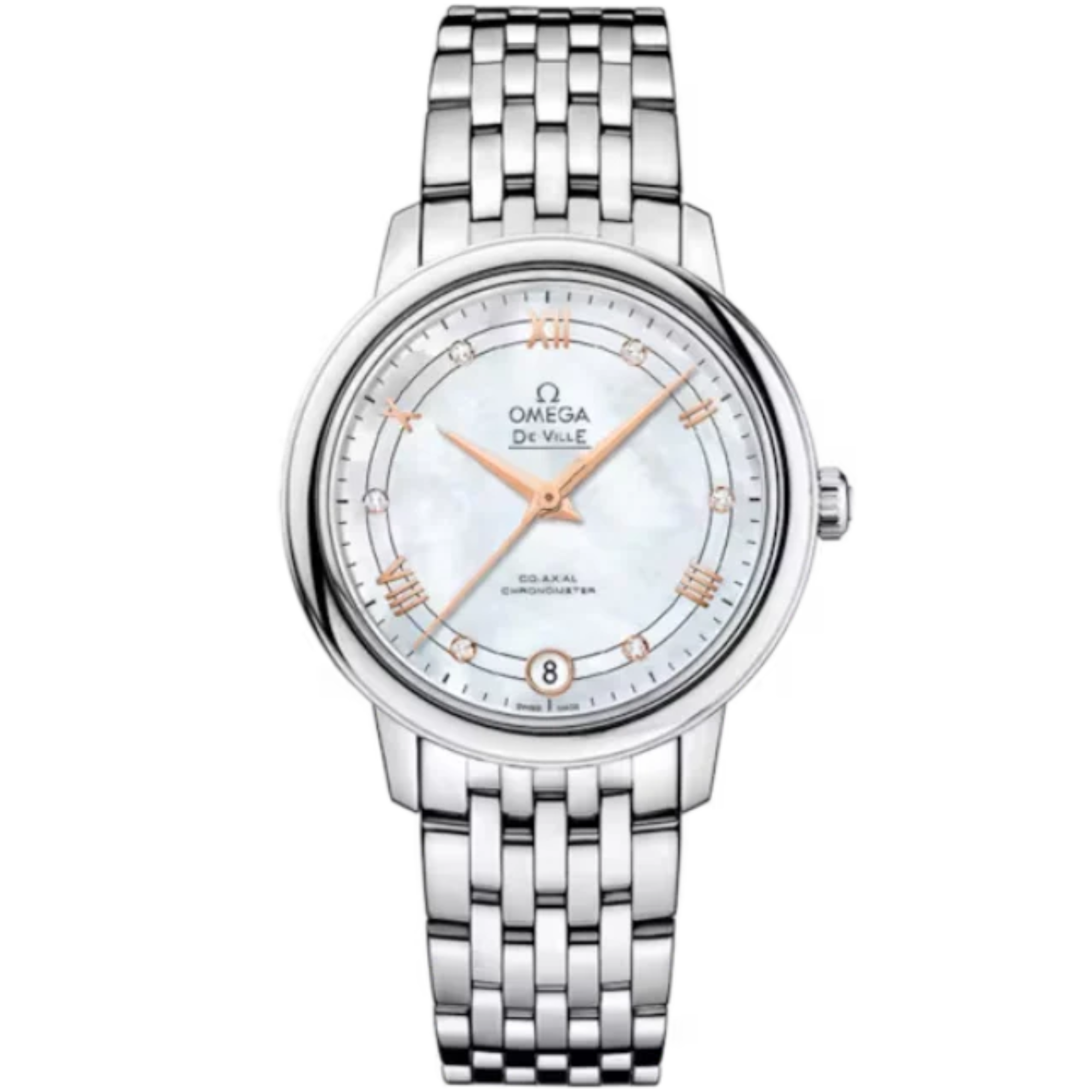 DE VILLE PRESTIGE 33 MM STAINLESS STEEL WITH MOTHER OF PEARL DIAL - Omega