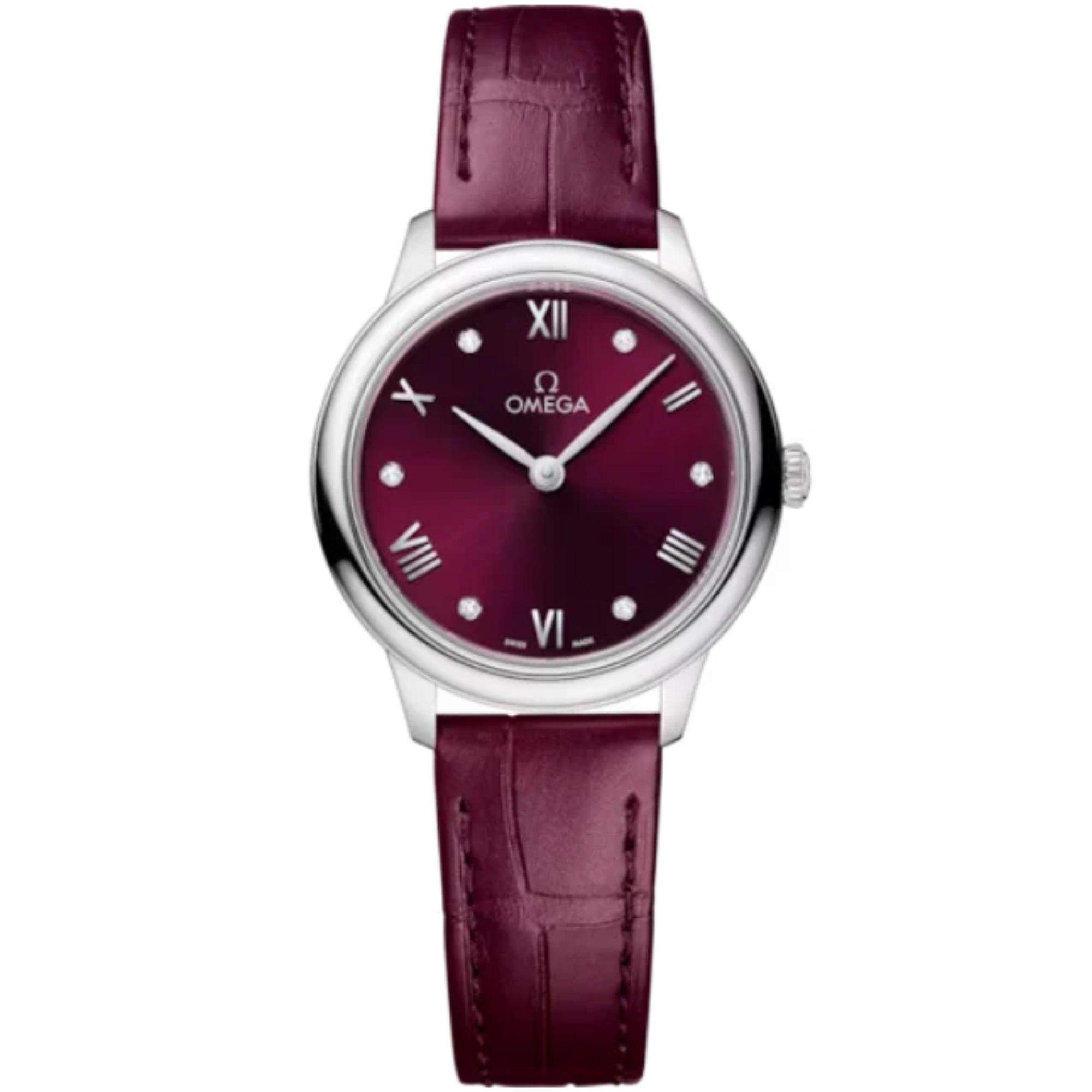 DE VILLE PRESTIGE 27 MM STAINLESS STEEL WITH RED DIAL - Omega