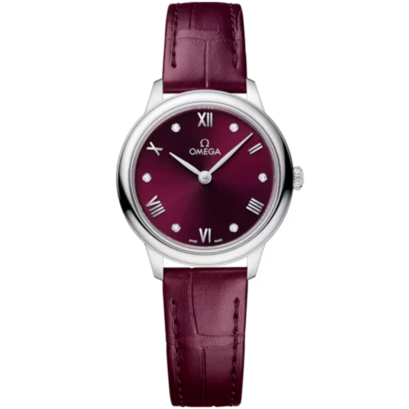 DE VILLE PRESTIGE 27 MM STAINLESS STEEL WITH RED DIAL - Omega