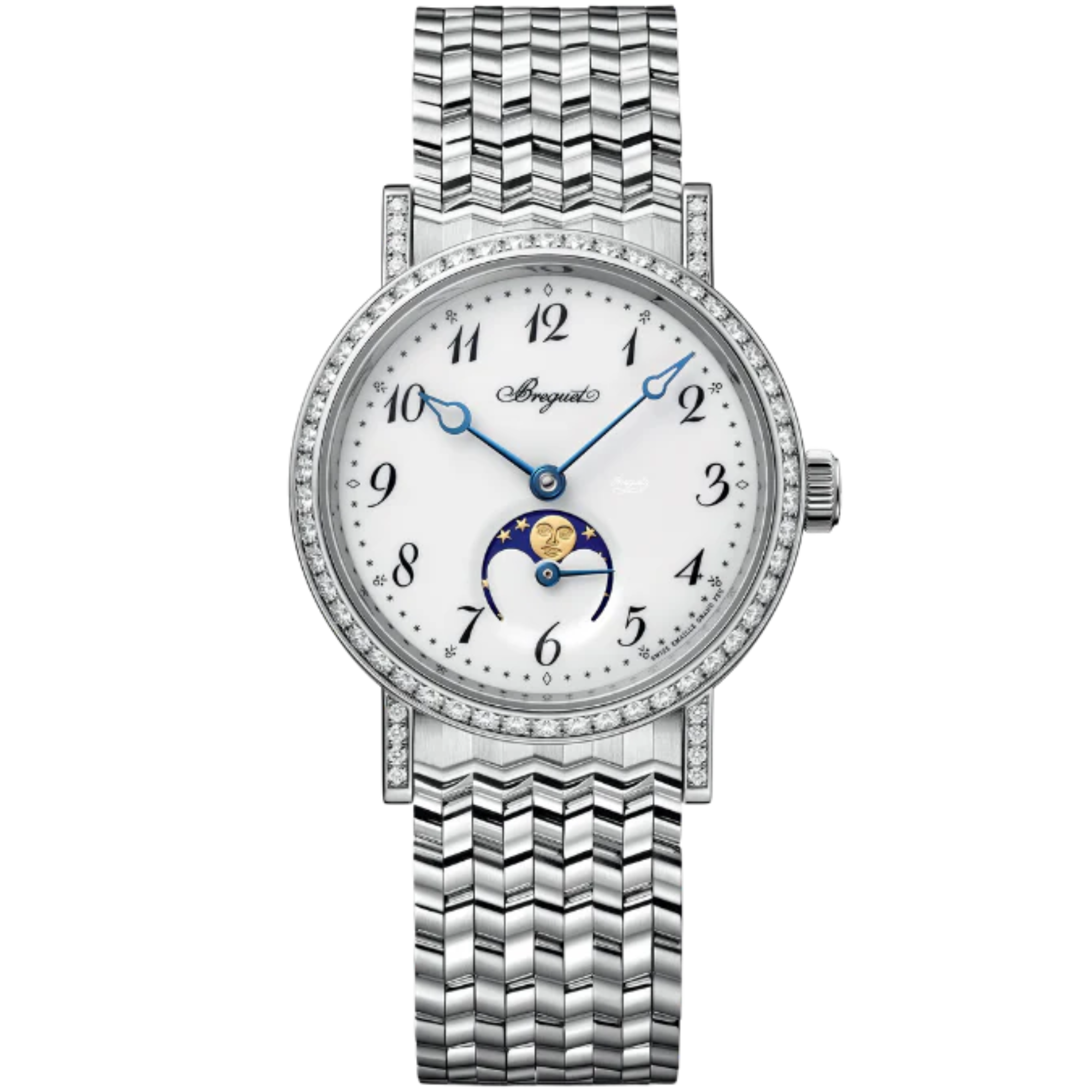 CLASSIQUE DAME 9088 30 MM WHITE GOLD WITH WHITE "GRAND FEU" ENAMEL DIAL - Breguet