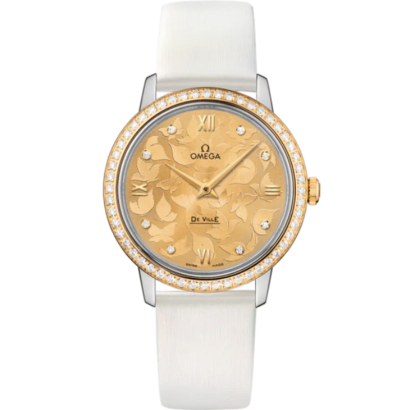 DE VILLE PRESTIGE BUTTERFLY 33 MM STAINLESS STEEL - YELLOW GOLD WITH YELLOW DIAL - Omega