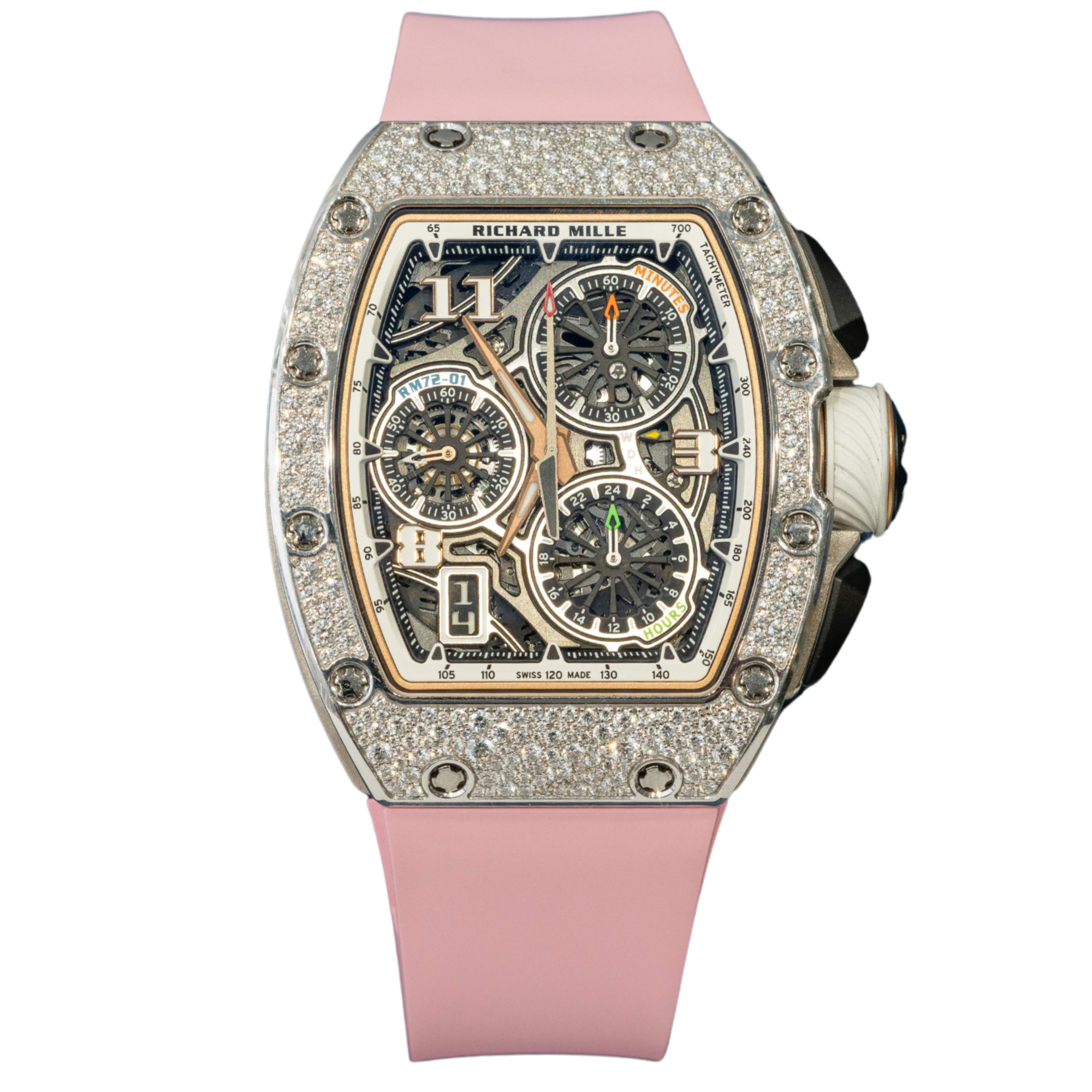 Richard Mille RM72-01 White Gold Snow Setting Flyback Chronograph - Richard Mille