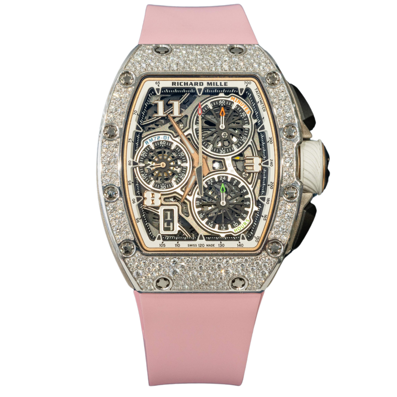 Richard Mille RM72-01 White Gold Snow Setting Flyback Chronograph - Richard Mille